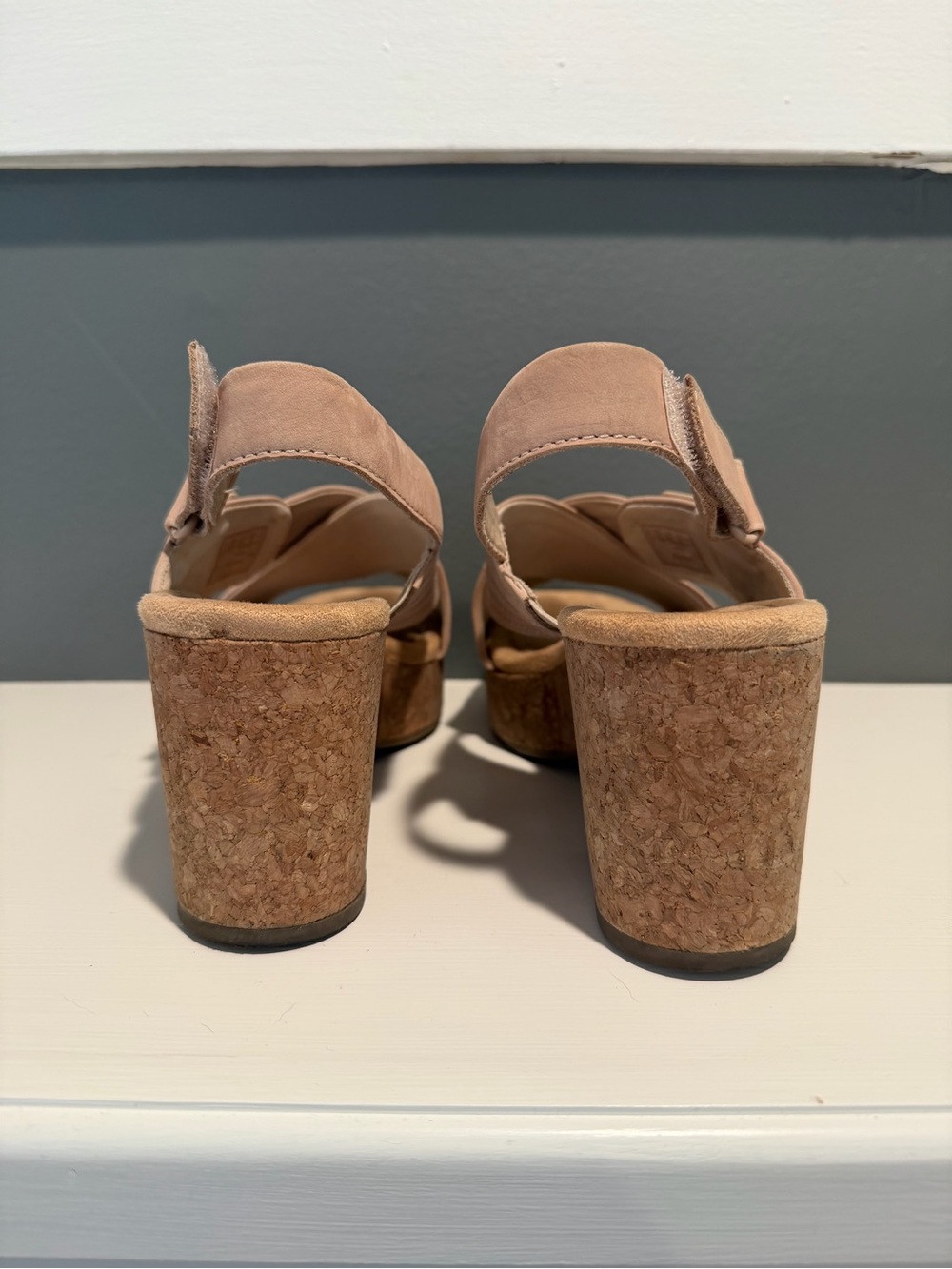 Clark’s Nerisa West Sand Nubuck Platform Slingback Sandals Size 9 - Picture 4 of 12